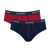Sloggi 2P For Men Start Midi Marine/Rot Baumwolle Small Herren