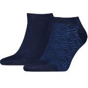 Tommy Hilfiger 2P Cotton Sneaker Socks Patterned Marine Gr 39/42 Herre...