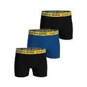 Björn Borg 3P Cotton Stretch Boxers Sweden Schwarz/Blau Baumwolle Smal...