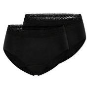 Schiesser 2P Care Retro Period Pants Schwarz Baumwolle 38 Damen