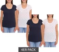 4er Pack OCEAN SPORTSWEAR Doppelpack Damen Sommer-Shirt Kurzarm-Shirt ...