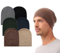 KKS STUDIOS Herren Beanie aus 100% Kaschmir Winter-Mütze 8016M Schwarz...