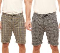 SUBLEVEL Herren Sweat-Shorts im Glencheck-Muster kurze Hose H17860O661...