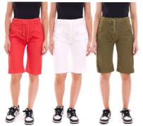 PLEASE Damen Stoff-Shorts kurze Hose mit Bindeband Bermuda Sommer-Hose...