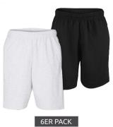 6er Pack FRUIT OF THE LOOM Herren Sweat-Shorts Kurze Hose aus Baumwoll...