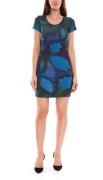 Aniston CASUAL Damen Baumwoll-Kleid Mini-Kleid mit Allover-Print Kurza...