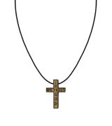 WOOD FELLAS Hals-Schmuck schicke Leder-Kette mit Holz-Anhänger In God ...