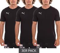 3er Pack Puma TeamGOAL 23 Casual Herren Baumwoll-Shirt mit Logo-Sticke...