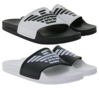 Emporio Armani Sliders Herren Pantoletten Designer-Badeschuhe Sommer B...