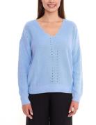 Tamaris Ajourpullover Damen Strickpullover mit Lochmuster und tiefem A...