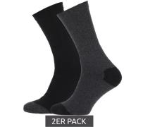 2 Paar STAPP Allround Arbeits-Strümpfe Baumwoll-Socken Schwarz/Grau