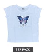 2er Pack KIDSWORLD Kinder Sommer T-Shirt für Mädchen mit Schmetterling...