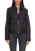 KangaROOS Damen Leder-Jacke rockige Echtleder-Jacke mit Innentasche un...