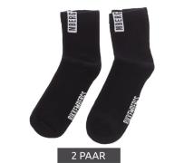 2 Paar BIKKEMBERGS Herren Sport-Socken mit Markenschriftzug Baumwoll-S...