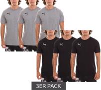 3er Pack Puma TeamGOAL 23 Casual Herren Baumwoll-Shirt mit Logo-Sticke...