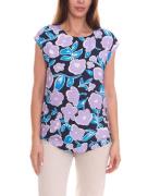 Tamaris Damen Sommer-Shirt Kurzarm-Bluse mit floralem Design Sommer-Ob...