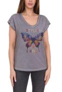 Aniston CASUAL Kurzarm-Shirt modisches Damen T-Shirt mit Schmetterling...