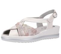 bama Damen Sommer-Schuhe stylische Echtleder-Sandale mit Keilabsatz un...