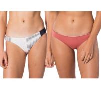 RIP CURL Open Road Revo Damen Bikini-Unterteil wende Bademode gestreif...