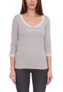 KangaROOS Damen 3/4-Arm Sweatshirt mit Rüschen-Ausschnitt Baumwoll-Pul...