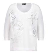 monari Summer Stories Damen Häkelstrick-Pullover mit Strass-Details So...