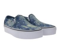 VANS Asher Damen Slip-On Sneaker mit Acid-Wash Denim-Print Canvas-Slip...