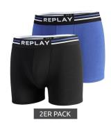 2er Pack REPLAY Herren Retro Boxershorts Baumwoll-Unterwäsche I101183 ...