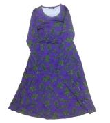 Aniston Damen Maschenkleid mit Floralemmuster Langarm 41876054 Lila/Gr...