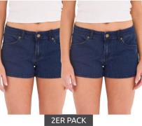 2er Sparpack Planet Sports June Jeans Damen Denim-Shorts kurze Baumwol...