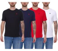 U.S. POLO ASSN. Herren Basic T-Shirt mit Marken-Stickerei Baumwoll-Shi...