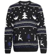 Denim Project X-mas Herren Strick-Pullover mit weihnachtlichem Allover...