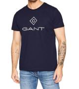 GANT Herren T-Shirt mit großem Marken-Print Baumwoll-Shirt Rundhals-Sh...