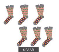 6 Paar Moustard Broccoli vs Fries Herren Baumwoll-Socken mit Pommes un...