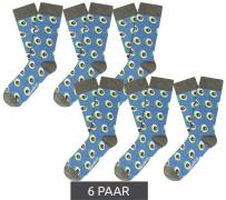 6 Paar Moustard Avocado Herren Baumwoll-Socken mit Avocado Allover-Pri...