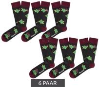 6 Paar Moustard Herren Baumwoll-Socken mit Schildkröten Animal-Print g...