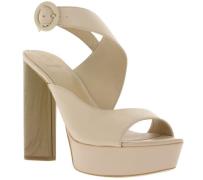 GUESS Plateau-Sandaletten moderne Damen Echtleder-Pumps Beige