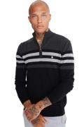 JIMMY SANDERS Strick-Pulli moderner Herren Half-Zip-Pullover mit Block...