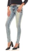 Laura Scott Jeans Hose modische Damen 5-Pocket-Jeans im Used-Look Blau