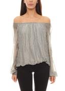 ZABAIONE Shirt Off-Shoulder-Bluse weich fallende Damen Seiden-Bluse mi...