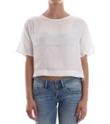 G-Star RAW Collyde Kurzarm-Shirt stylisches Crop T-Shirt für Damen Wei...