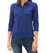 LACOSTE Polo-Shirt modisches Damen 7/8-Arm-Shirt mit Netz-Print Marine...