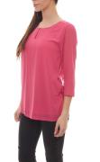 fransa Bluse gemütliche Damen Crêpe-Bluse mit 3/4 Ärmeln Rosa