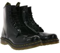 Dr. Martens Schuhe angesagt glänzende Damen Echtleder Stiefel mit gelb...