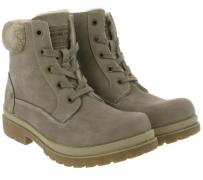 MUSTANG Stiefelette kuschelige Damen Schnürstiefel Winter-Schuhe Beige