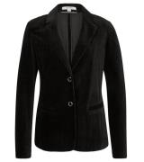 COMMA Cord-Blazer super weiches Damen Jackett mit Satin-Detail Schwarz