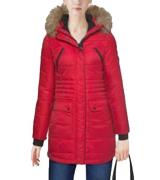 ALPENBLITZ Kapuzen-Jacke wattierte Damen Winter-Jacke mit Kunstfell 38...