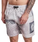 Sixth June Herren strukturierte Bade-Shorts Bade-Hose im Bandana-Stil ...