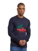 ONLY & SONS Xmas Reg 5 Aplication Rundhals-Strickpullover in Dunkelmar...