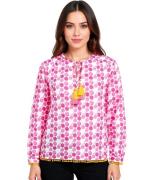 ZWILLINGSHERZ Damen Baumwoll-Bluse Sommer-Bluse "Candy" mit gepunktete...