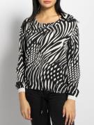 Key Largo Bluse in schwarz für Damen, Größe: XL. WB Zebra Round